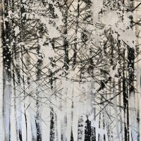 winterwald | Kohle, Acryl auf Papier | 2021